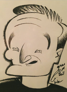 caricature drawing of Robin Williams